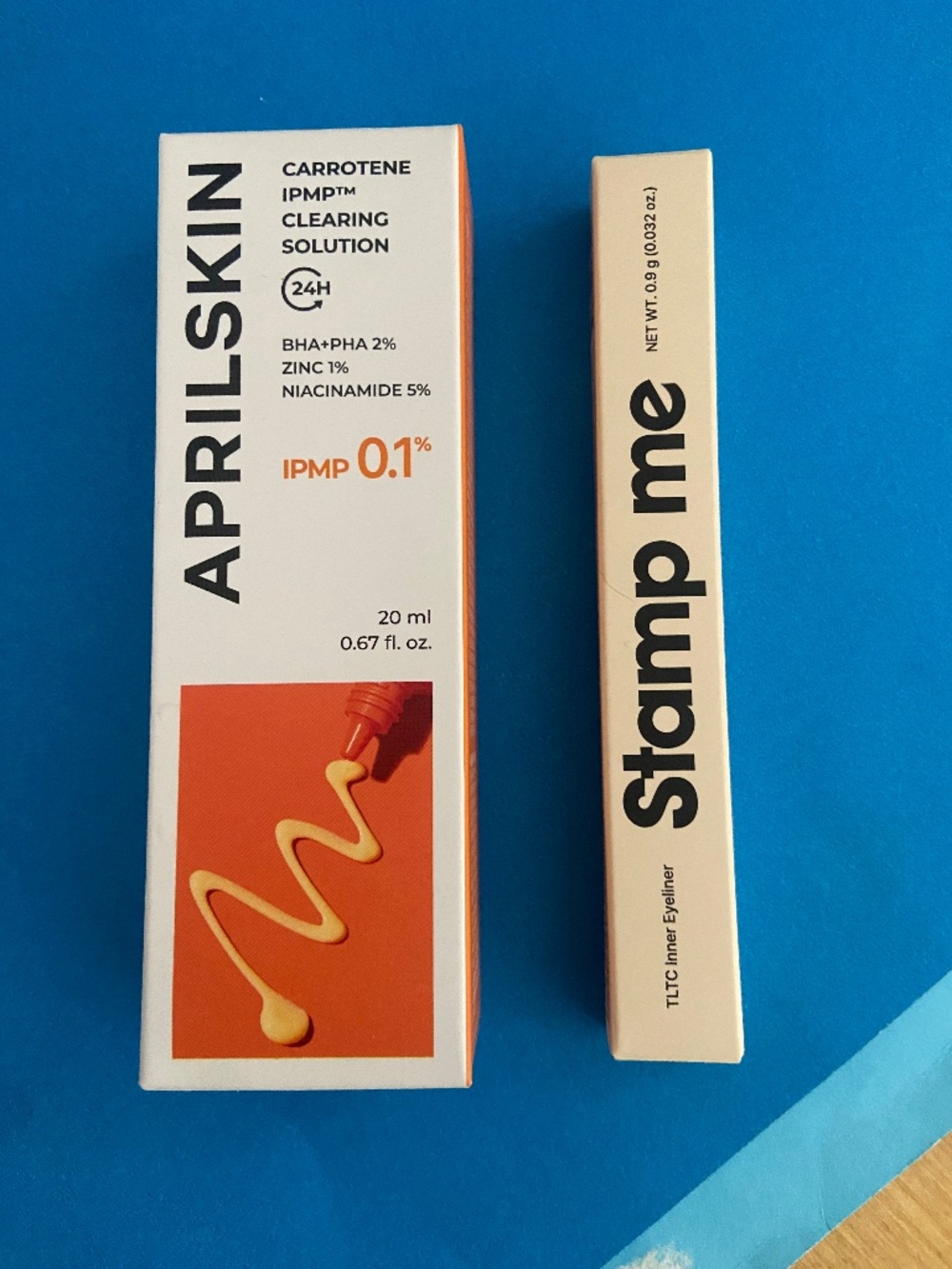 April Skin Carrotene Clearing Solution New in Box Stamp Me Inner Eyeliner New
